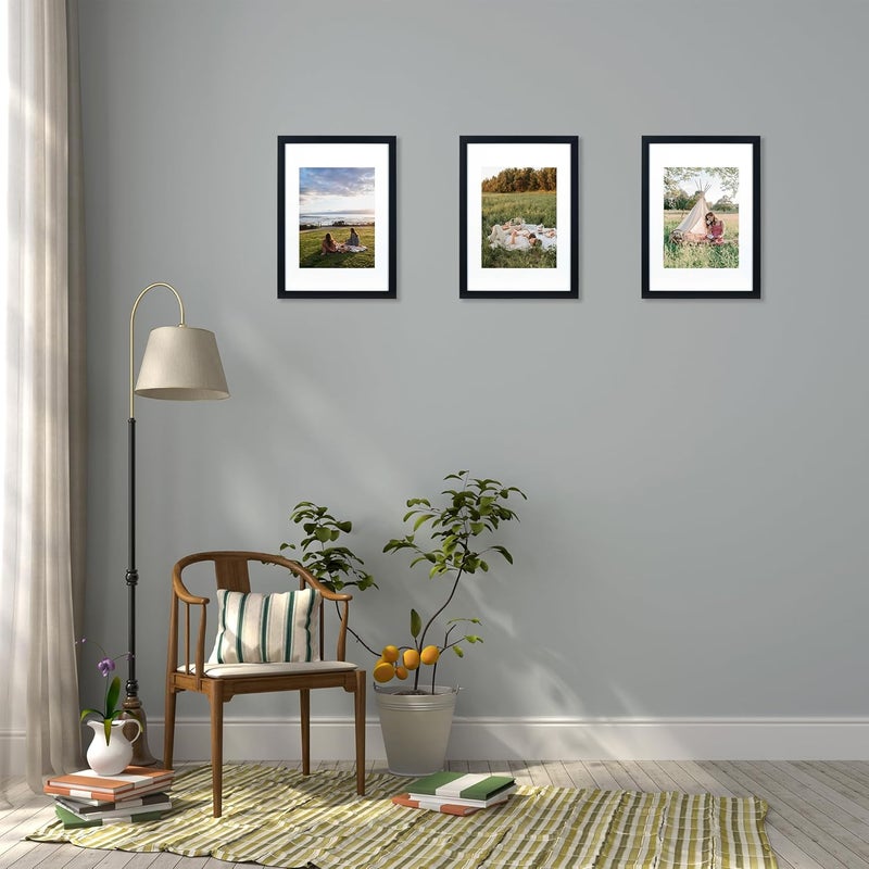 kennethan Picture Frames A4 Black 3 Pack MDF Wooden Frames with Acrylic Glass Ideal for Collages Portraits and Certificates A4 Photo Frames - Image 4