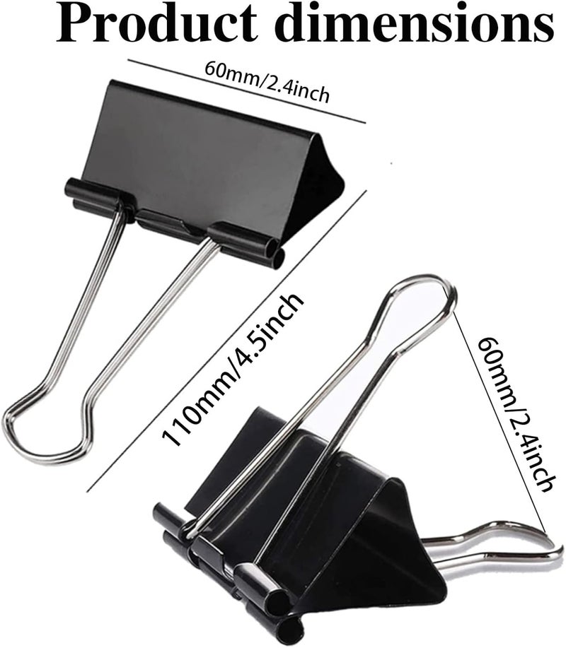 COLOGO Extra Large Binder Clips 2.4 Inch (60 Pack), Large Binder Clips Big Paper Clips Clamps for Office and Home Supplies, Black - Image 4
