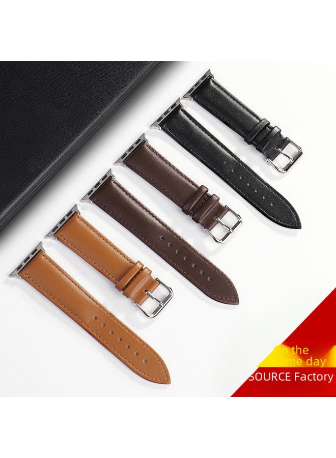 Suitable For Apple Watch Business Head Layer Cowhide Pin Buckle Iwatch Strap Apple Watch Belt - Image 4