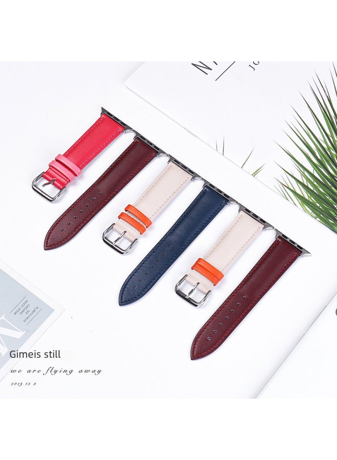 Suitable For Apple Watch Business Head Layer Cowhide Pin Buckle Iwatch Strap Apple Watch Belt - Image 5
