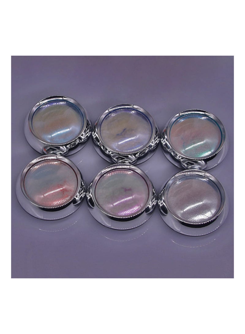 SYOSI Magic White Chrome Nail Powder, Holographic Pearl Aurora Chrome Nail Powder Iridescent Mermaid Shell Mirror Effect, Ice Transparent Moonlight Nail Art Manicure Decoration Sets for Women(6 Colors) - Image 5