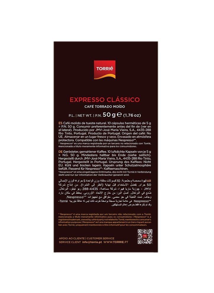 Torrie Classic Espresso Pack of 10 capsules Rich and balanced coffee