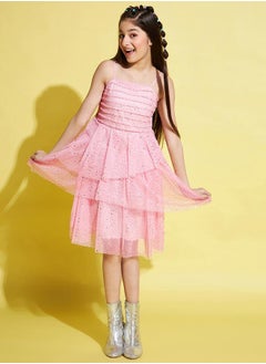 Stylo Bug Embellished Layered Strappy A-Line Dress by Styli  - Image 1