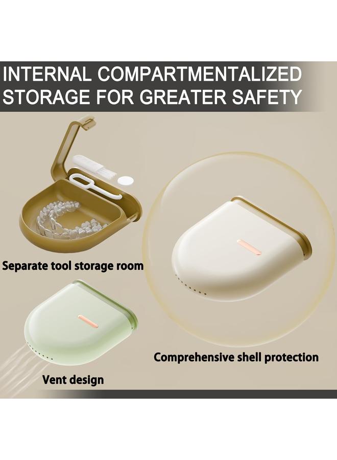 Retainer Case with Vent Holes, Pull-out Slim Aligner Case,Compatible with Invisalign, Mouth Guard Set, Fashion Orthodontic Retainer Case with Retainer Removal Tool and Brush - Image 3