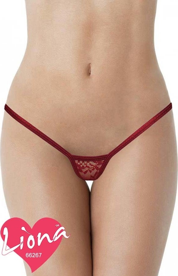 Liona Fantasy Underwear Red Micro Thong Model - Image 1