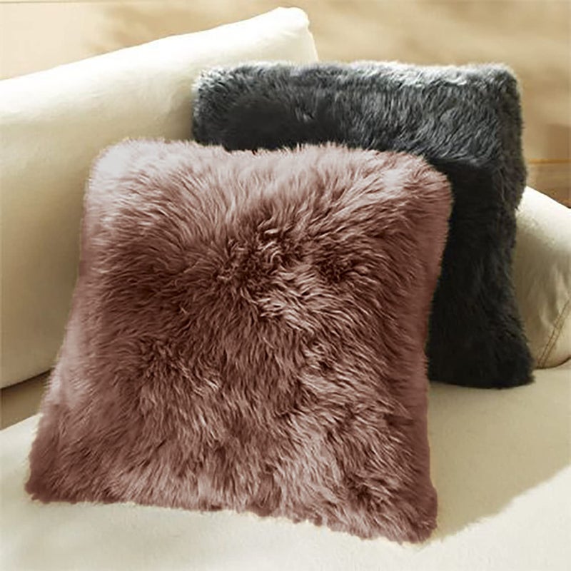 PICKKART Set of 3 Plush Pillow Small Size 12x12 Inches (Black White Coffee) - Image 4