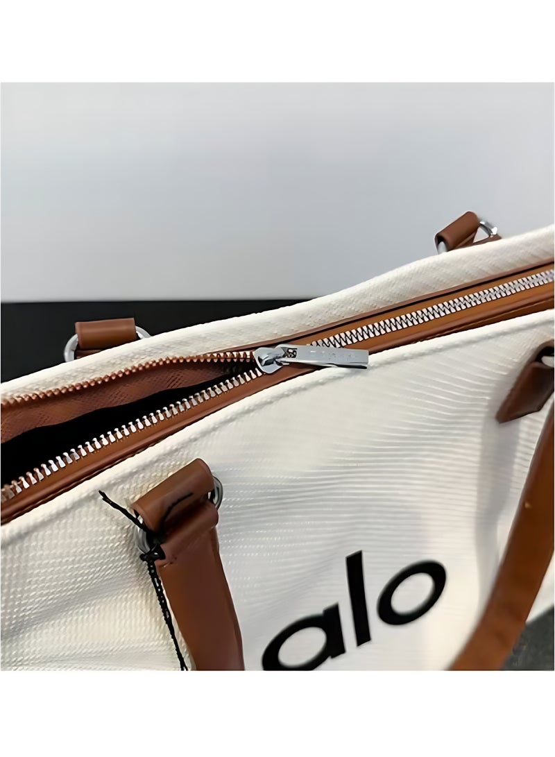 Alo Casual Tote Bag, Canvas Fabric, Large Reusable Shoulder Handbag for Everyday, Shopping, Travel, Work - Image 2