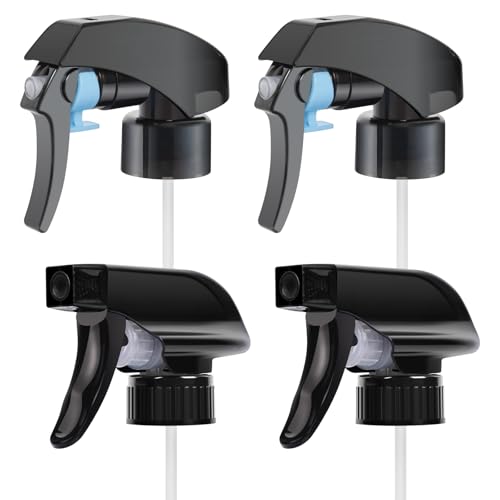 Calvalor Spray Nozzle for Bottles, Spray Bottle Nozzle Replacement Trigger Sprayer Nozzles Mist & Stream for Cleaning Solutions, Car Detailing, Garden, Fits 8, 10, 16, 24, 32 oz Plastic & Glass Bottles(Black) - Image 1