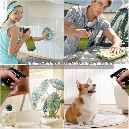 Calvalor Spray Nozzle for Bottles, Spray Bottle Nozzle Replacement Trigger Sprayer Nozzles Mist & Stream for Cleaning Solutions, Car Detailing, Garden, Fits 8, 10, 16, 24, 32 oz Plastic & Glass Bottles(Black) - Image 4