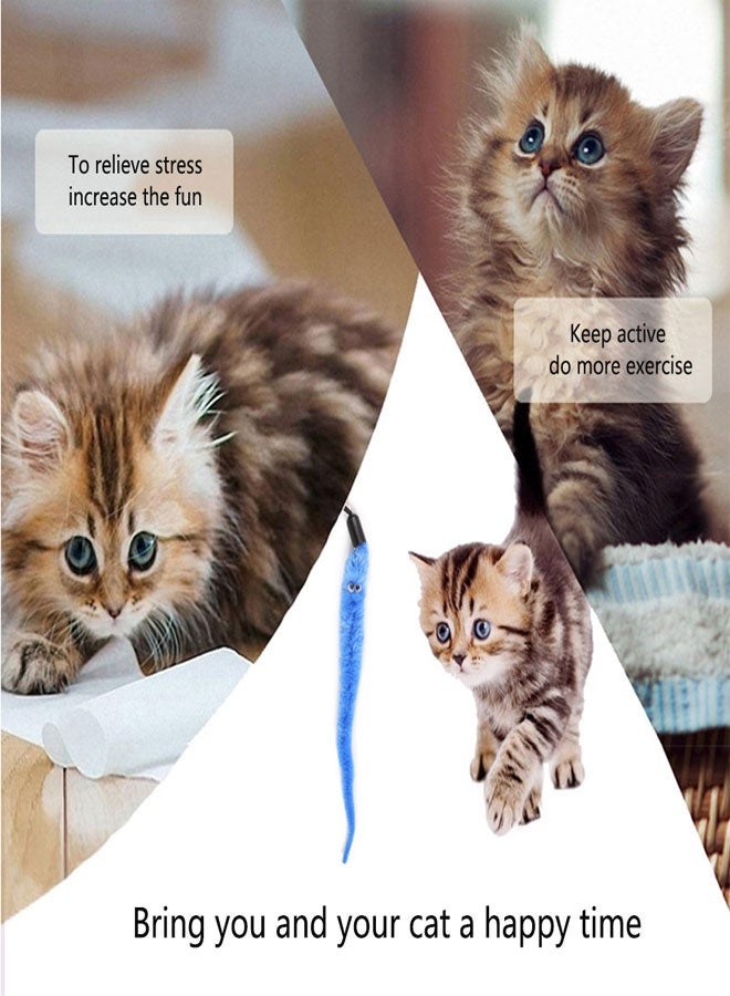 Interactive Cat Feather Toys, 1PCS Retractable Cat Wand Toy and 10PCS Replacement Teaser Refills Worm Bird Feathers, Cat Teaser Toys for Indoor Cats Kitten Play Chase Exercise - Image 4