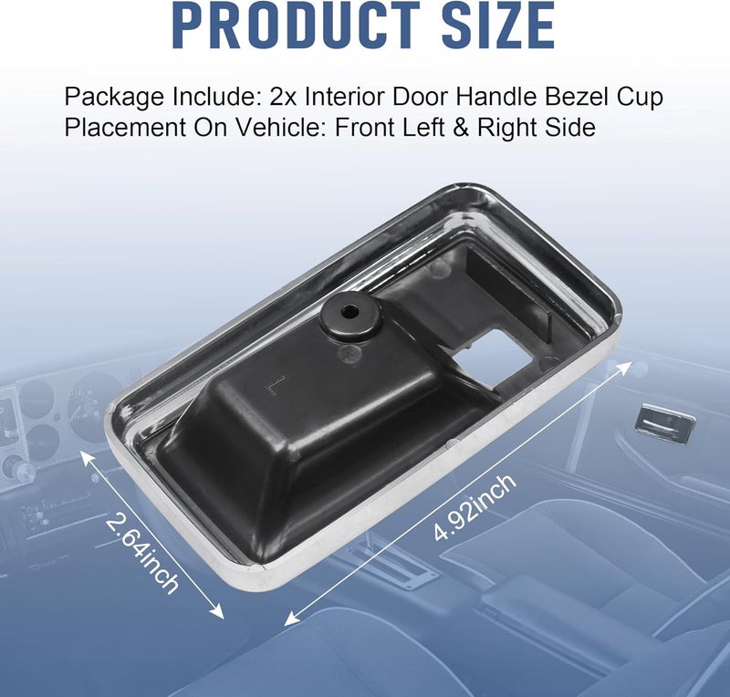 JDMSPEED Door Handle Style Interior Bezel Cup Set for Firebird/Trans Am & Camaro 1976-1981 - Image 3
