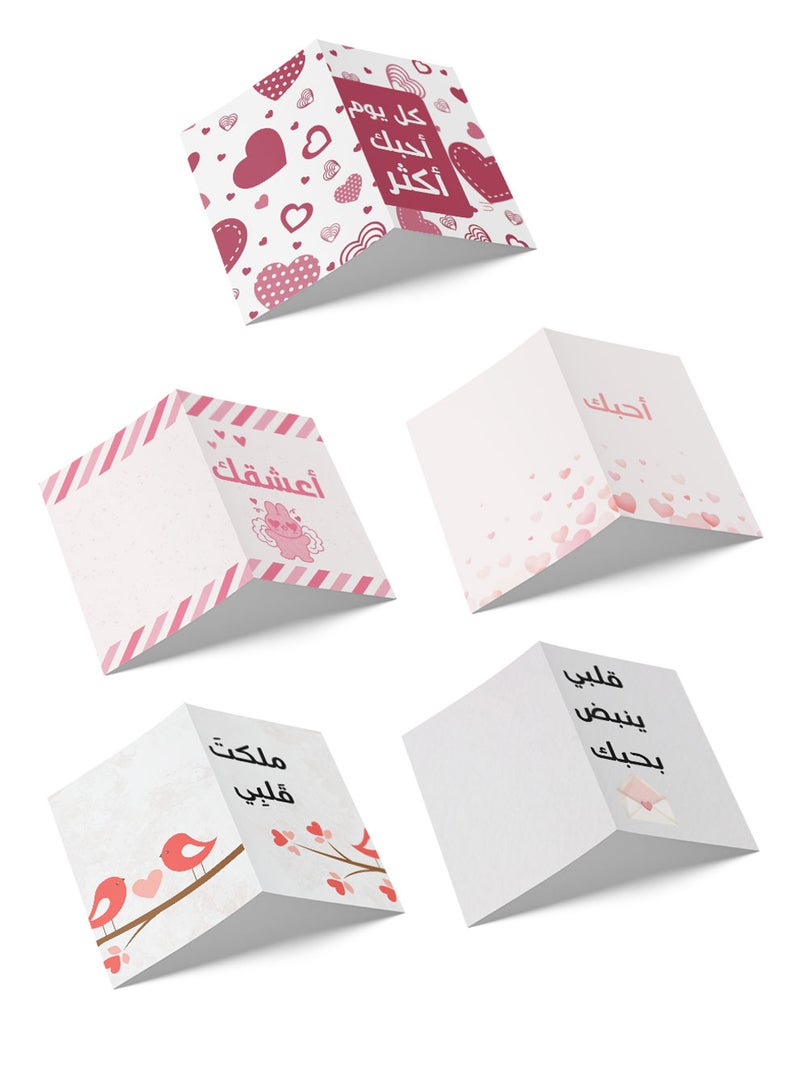 LOWHA Pack of 5 Greeting Cards with Lovely Designs and Blank Inner Pages to Write Your Love Message - Image 2