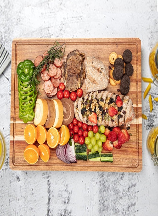 GAOMON 20 x 15 In Extra Large Acacia Wood Cutting Board, 1.5" Thick Kitchen Cutting Boards with Handle & Juice Groove, Butcher Block, Wooden Carving Board for Meat and Chopping Vegetables - Image 3