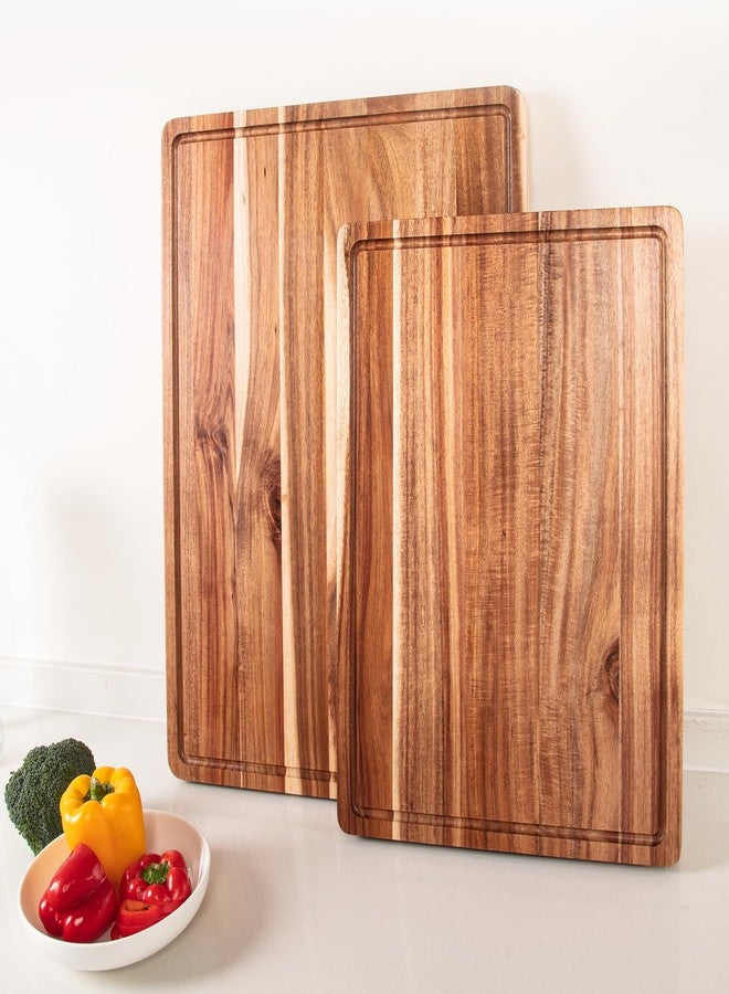 GAOMON 20 x 15 In Extra Large Acacia Wood Cutting Board, 1.5" Thick Kitchen Cutting Boards with Handle & Juice Groove, Butcher Block, Wooden Carving Board for Meat and Chopping Vegetables - Image 5