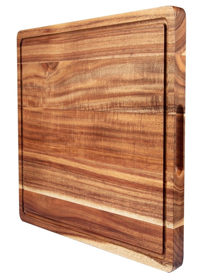 GAOMON 20 x 15 In Extra Large Acacia Wood Cutting Board, 1.5" Thick Kitchen Cutting Boards with Handle & Juice Groove, Butcher Block, Wooden Carving Board for Meat and Chopping Vegetables - Image 1