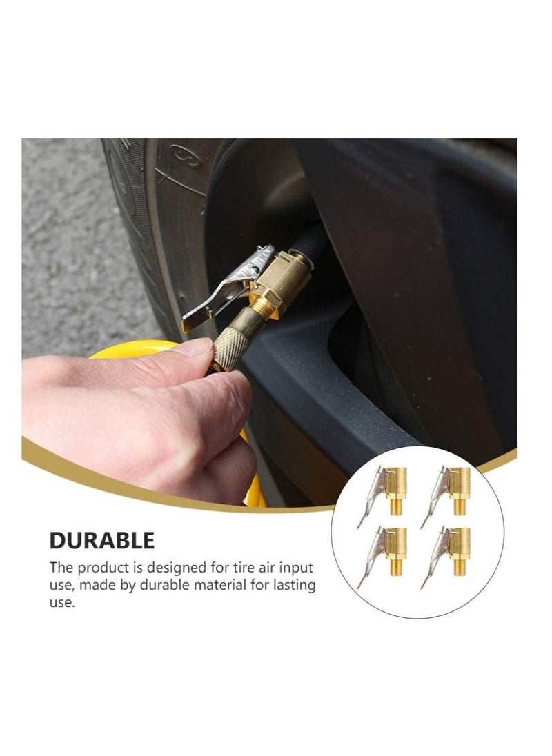 4 Pcs Air Chuck Heavy Duty Closed Flow Lock On Tire Chuck with Clip for Inflator Gauge Compressor Accessories Yellow - Image 2