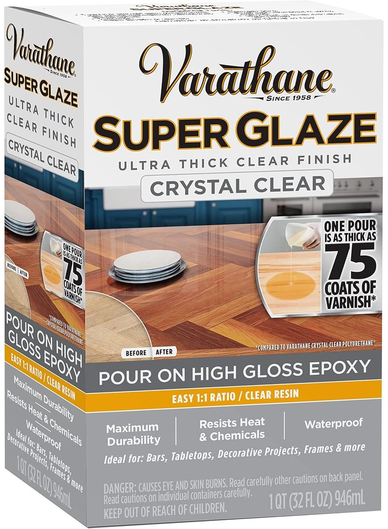 فاراثان Varathane Rust-OlEUm Parks Super Glaze, 241352 Ultra Glossy Epoxy Finish And Preservative Kit, Clear 32 Fl Oz… - Image 3