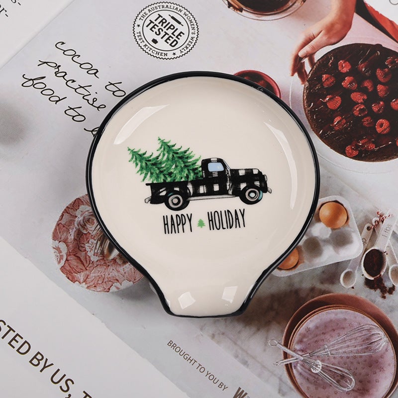 Ceramic Coffee Spoon Spoon Holder Decals Spray Glaze Printing Ceramic Spoon Holder Spoon Holder White Spoon Holder - Image 1