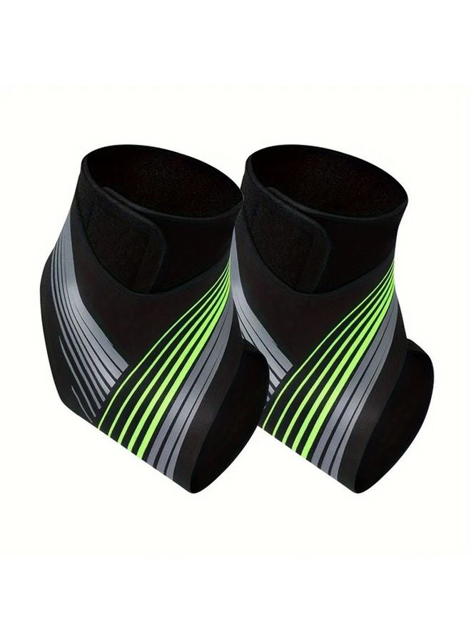 Green XL Ankle Braces Adjustable Compression Support Sleeves For Sports Injury Prevention - Image 1