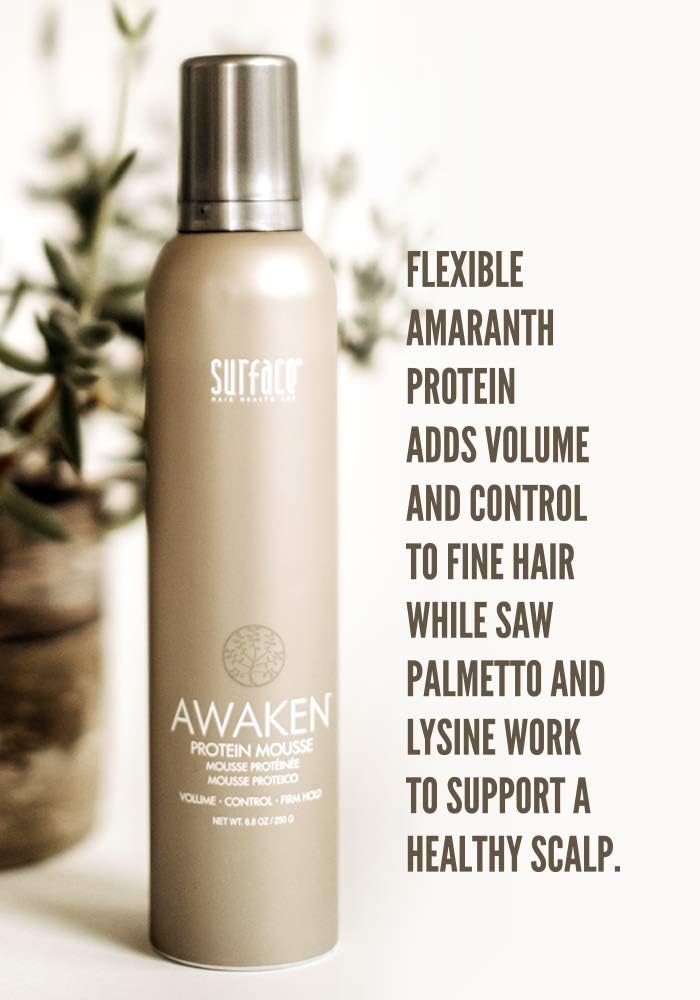 Surface Hair - Awaken Mousse: Color Safe, Volumizing, Firm Hold Hair Mousse to Thicken Hair, Sulfate-Free, Paraben-Free, 8.8 oz - Image 1