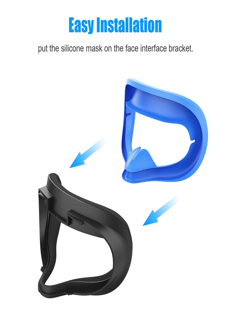 غطاء عين سيليكون بديل لجهاز Oculus Quest 2، غطاء وجه سيليكون، وسادة وجه مانعة للضوء، غطاء عين مقاوم للتعرق وقابل للغسل - Image 3