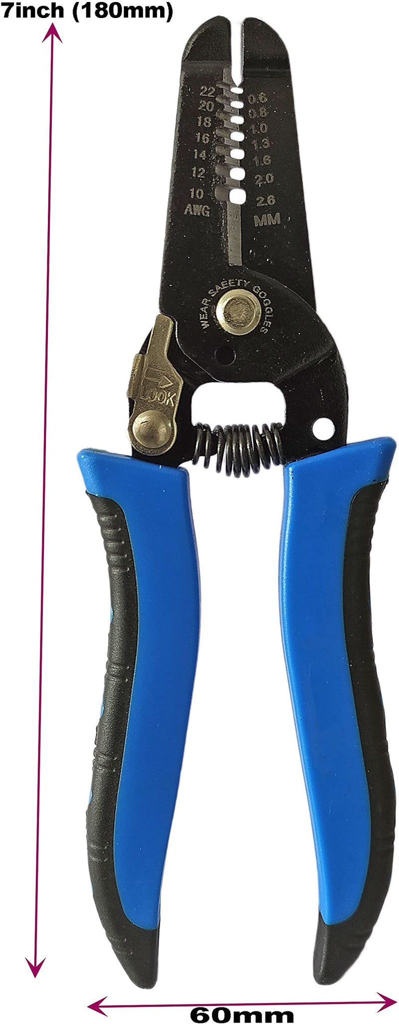 Inditrust DUMDAAR DM Multi functional wire cutter Wire Stripper Cable Crimper Terminal Cutter Pliers Tool 1 PIECE (BLUE) - Image 2