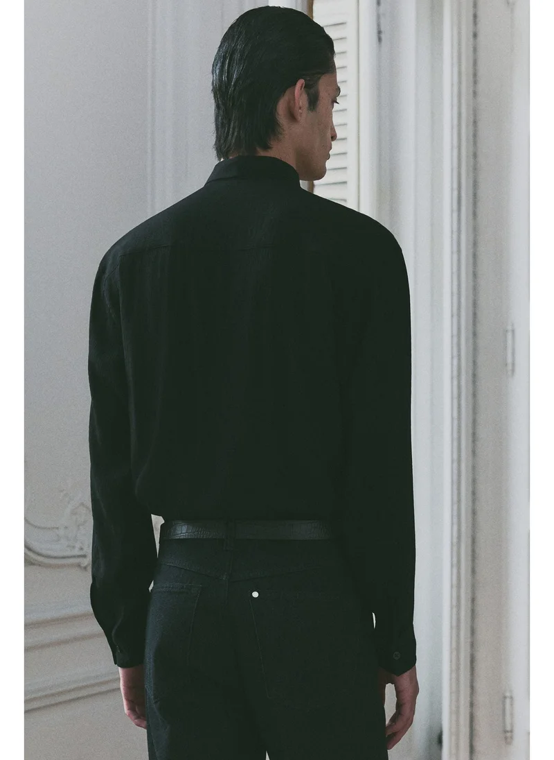 اتش اند ام Regular Fit Crinkled shirt