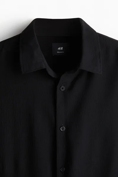 اتش اند ام Regular Fit Crinkled shirt
