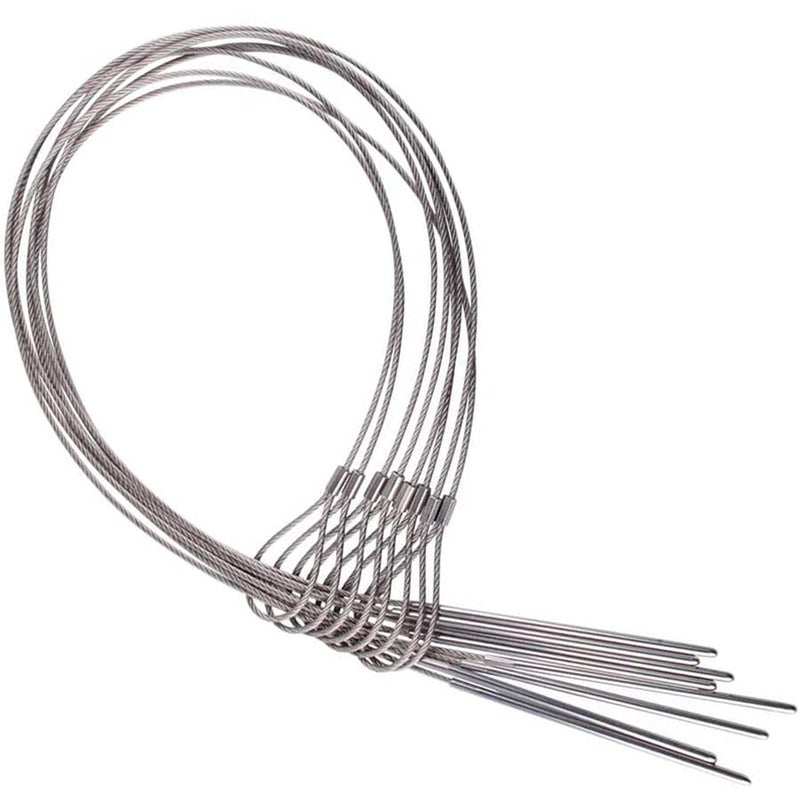 Wadoy BBQ Flexible Skewers for Grilling 29 Inch 8 Pcs Stainless Steel Cable Skewers