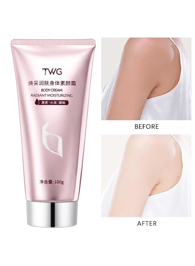 TWG كريم الجسم، كريم تفتيح سريع للبشرة، لوشن الجسم لتفتيح البشرة، يغطي عيوب البشرة، يوحد لون البشرة، يضيء ويبيض العناية بالبشرة (100غم) - Image 1