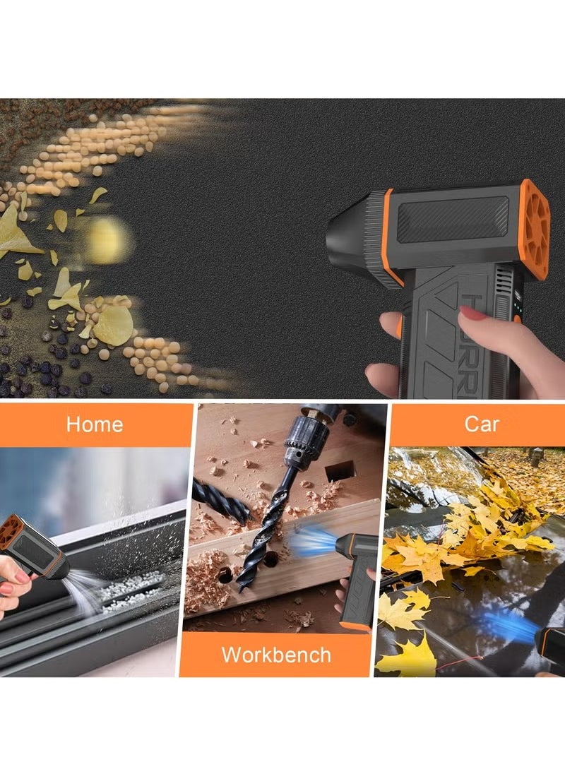 Hurricane - F31 Turbo Air Duster, BBQ Air Blower & Charcoal Fan | 130,000 RPM Cordless Compressed Air Blower for BBQ, Charcoal Grills, Electronics, & 120W Brushless Motor for Precision Cleaning - Ultra-Powerful 120W Motor with Adjustable Speeds - Image 1
