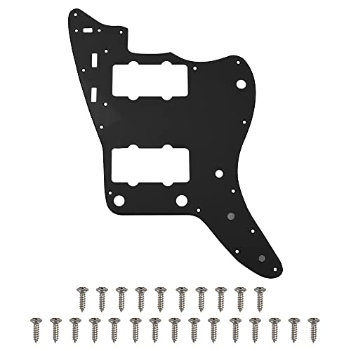 Yootones 1Pcs Yootones 65 60s Vintage Pickguard Guitar Scratch Plate w/Screws Compatible with American/Mexican Made Vintage Style Jazzmaster Pickguard Replacement (3Ply Black) - Image 1