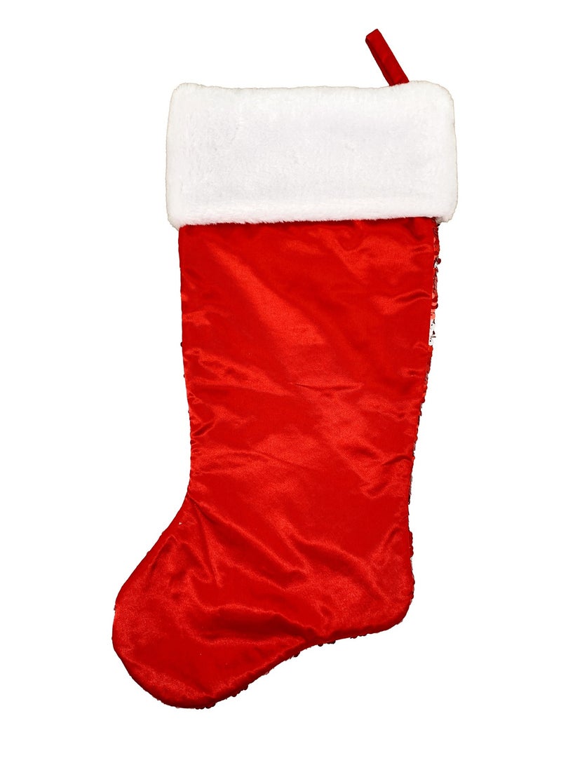 Party Magic Reversible Sequins Stocking Red 50cm - Image 2