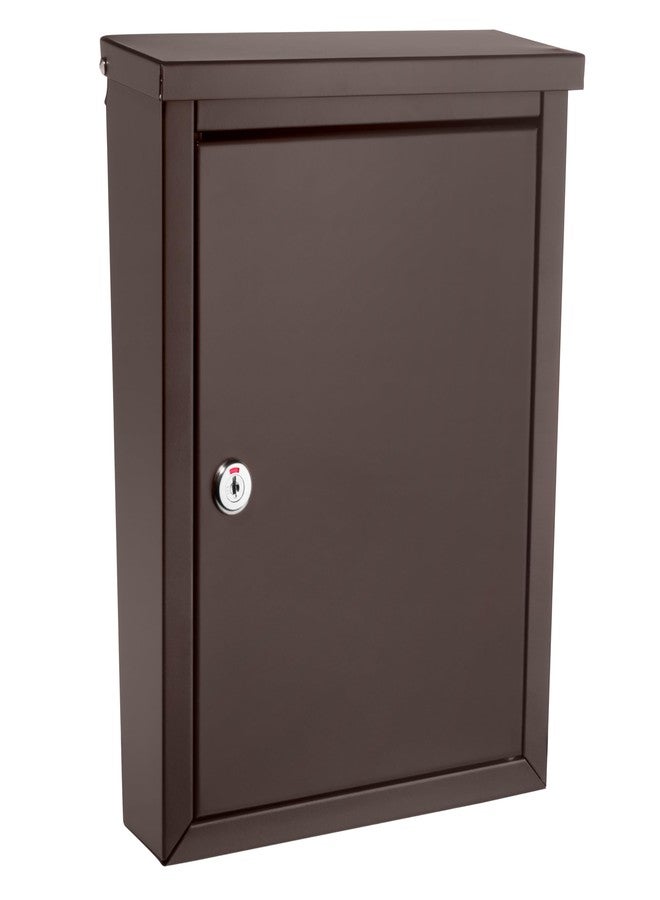 Architectural Mailboxes Chelsea™ Locking, Vertical Wall-Mounted Mailbox for Outside, Metal Galvanized Steel Small Mail Box with Lock and Key Drop Box, Rubbed Bronze - Image 1
