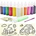 Zddaoole 32 PCS Art Sand Kit  12 Color Scenic Sand With 20 Sheets Sand Art Painting Cards Set DIY Arts and Crafts 125oz Bottles - Image 2