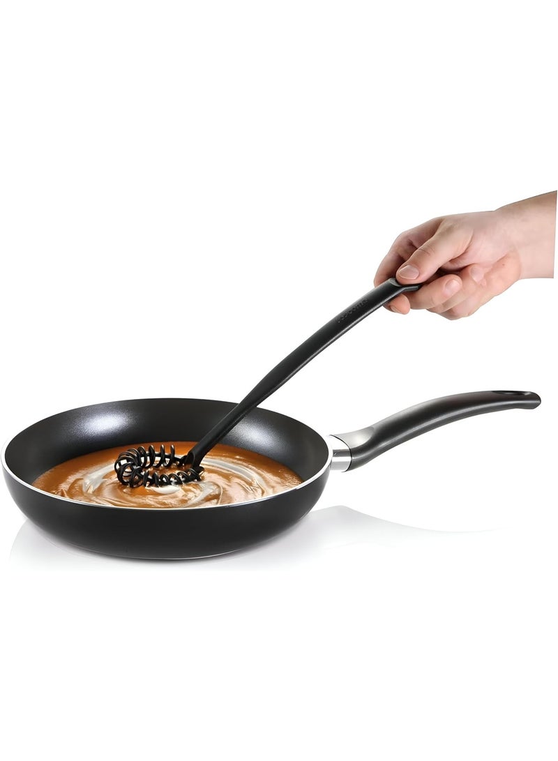 Heat-Resistant 27cm Spiral Whisk – Gray Kitchen Hand Mixer, Durable Egg Beater for Mixing, Beating, and Whipping – Non-Stick, Easy to Clean, Ideal for Baking and Cooking - Image 2