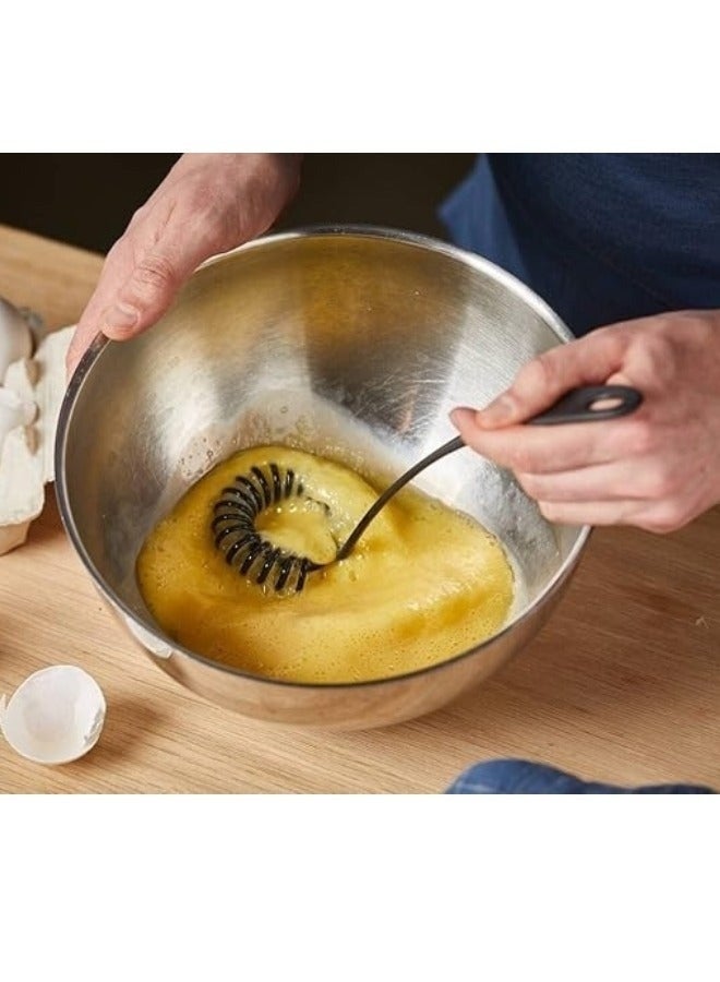 Heat-Resistant 27cm Spiral Whisk – Gray Kitchen Hand Mixer, Durable Egg Beater for Mixing, Beating, and Whipping – Non-Stick, Easy to Clean, Ideal for Baking and Cooking - Image 3