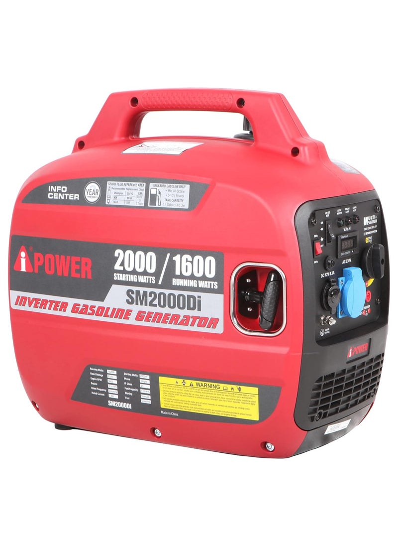 أس بي مولد كهرباء iPower A يعمل بالبنزين مع عاكس صامت، 50/60 هرتز، 2000 واط  - Image 1