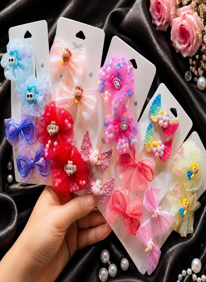Luxelocks pack pf 20 pcs Kids Hair Accessories Set, Decorative Hair Clips with Bows and Flowers, Multicolour, kids clips.. - Image 1
