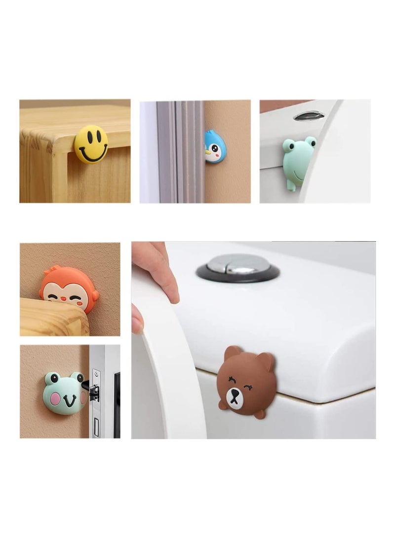 12 Pieces Door Knob Wall Shield Cartoon Self Adhesive Sticker Silicone Door Handle Bumper Cute Animals Rubber Protector for Wall  Protect Furniture Reduce Noise - Image 2