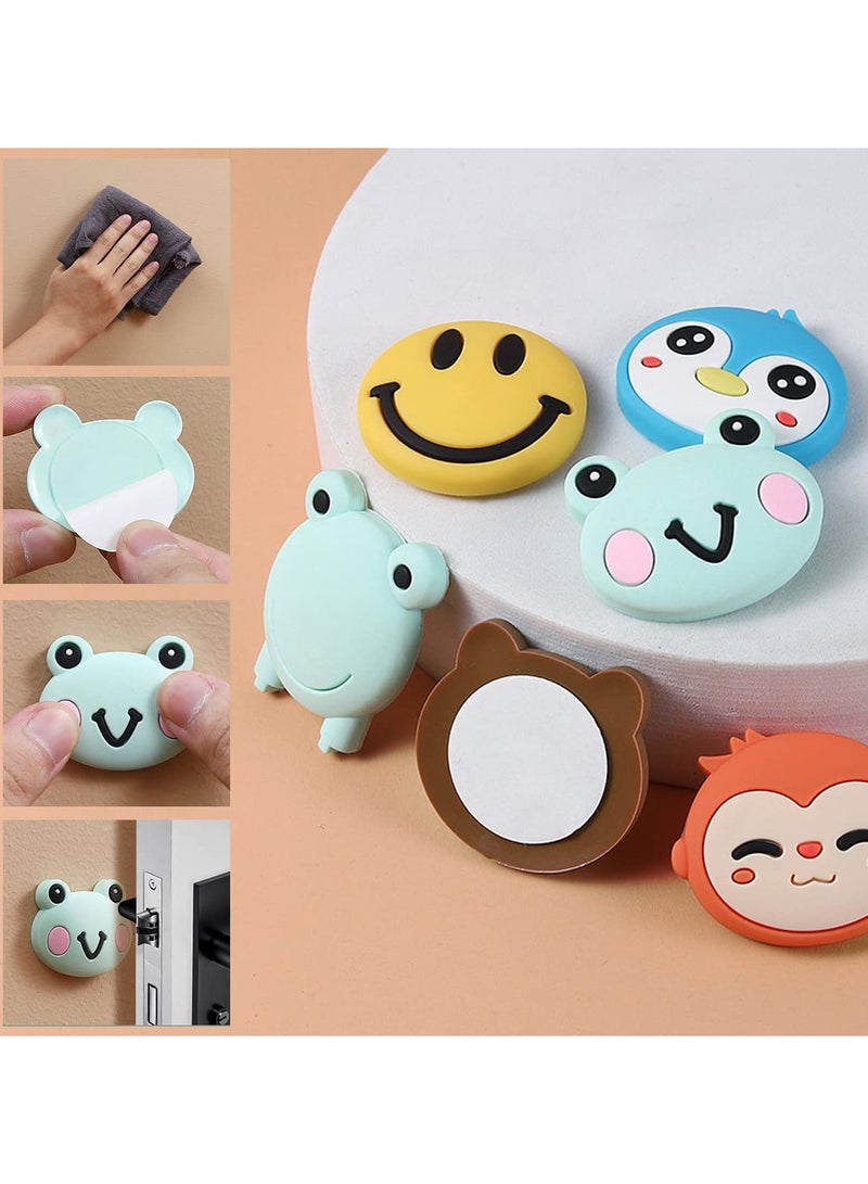 12 Pieces Door Knob Wall Shield Cartoon Self Adhesive Sticker Silicone Door Handle Bumper Cute Animals Rubber Protector for Wall  Protect Furniture Reduce Noise - Image 4