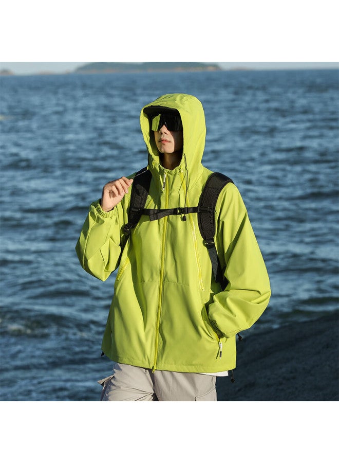 Izexx Functional Outdoor Water-repellent Jacket Men Autumn Winter Loose Workwear Windproof Casual Coat Zx97 Green L - Image 3