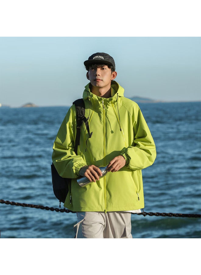 Izexx Functional Outdoor Water-repellent Jacket Men Autumn Winter Loose Workwear Windproof Casual Coat Zx97 Green L - Image 1