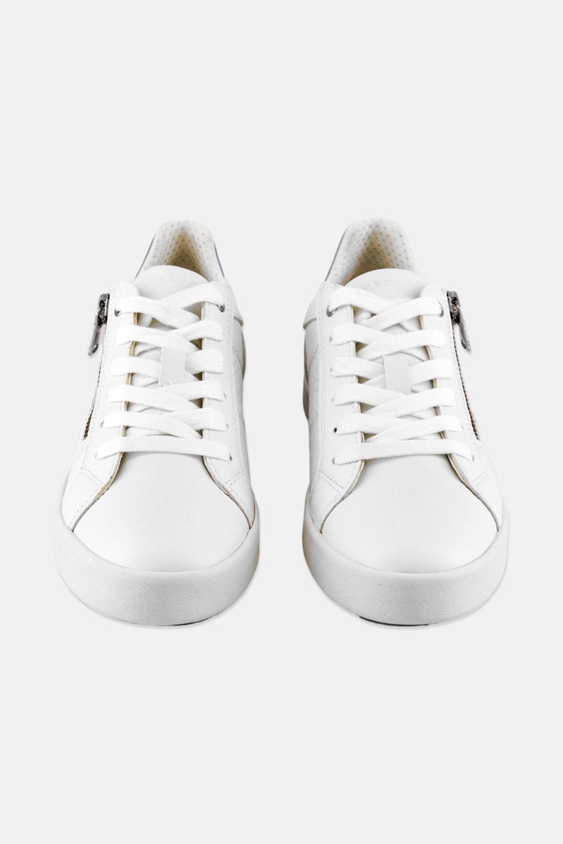 GEOX حذاء رياضي نسائي د بلوميي مزود بأربطة، أبيض - Image 4