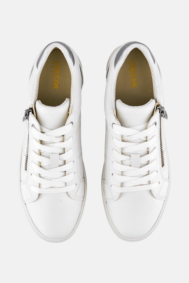 GEOX حذاء رياضي نسائي د بلوميي مزود بأربطة، أبيض - Image 2