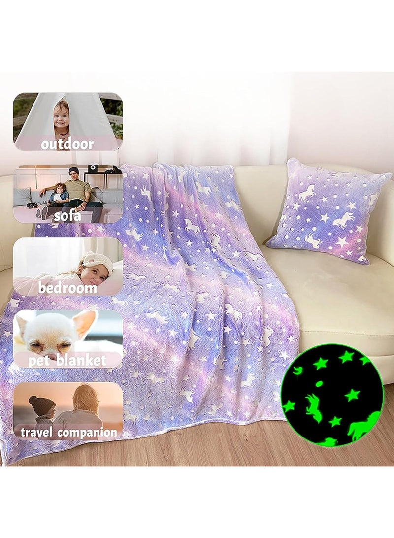 Bluejw Glow in The Dark Blanket Personalized Blanket For Kids,50x60inch Throw Blankets Super Cozy Plush Soft Fleece Blanket for Girls Boys Birthday Gifts  - Image 3