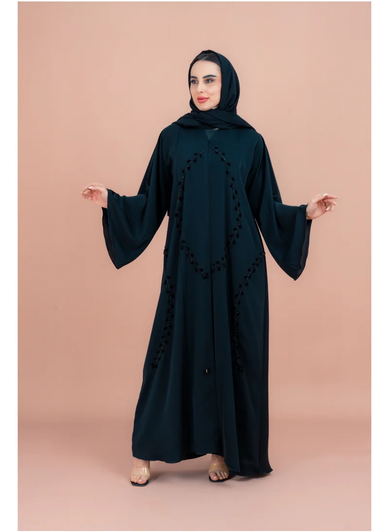 IKKXA Artisan Elegance Handwork Emirati Abaya AIK135 Black