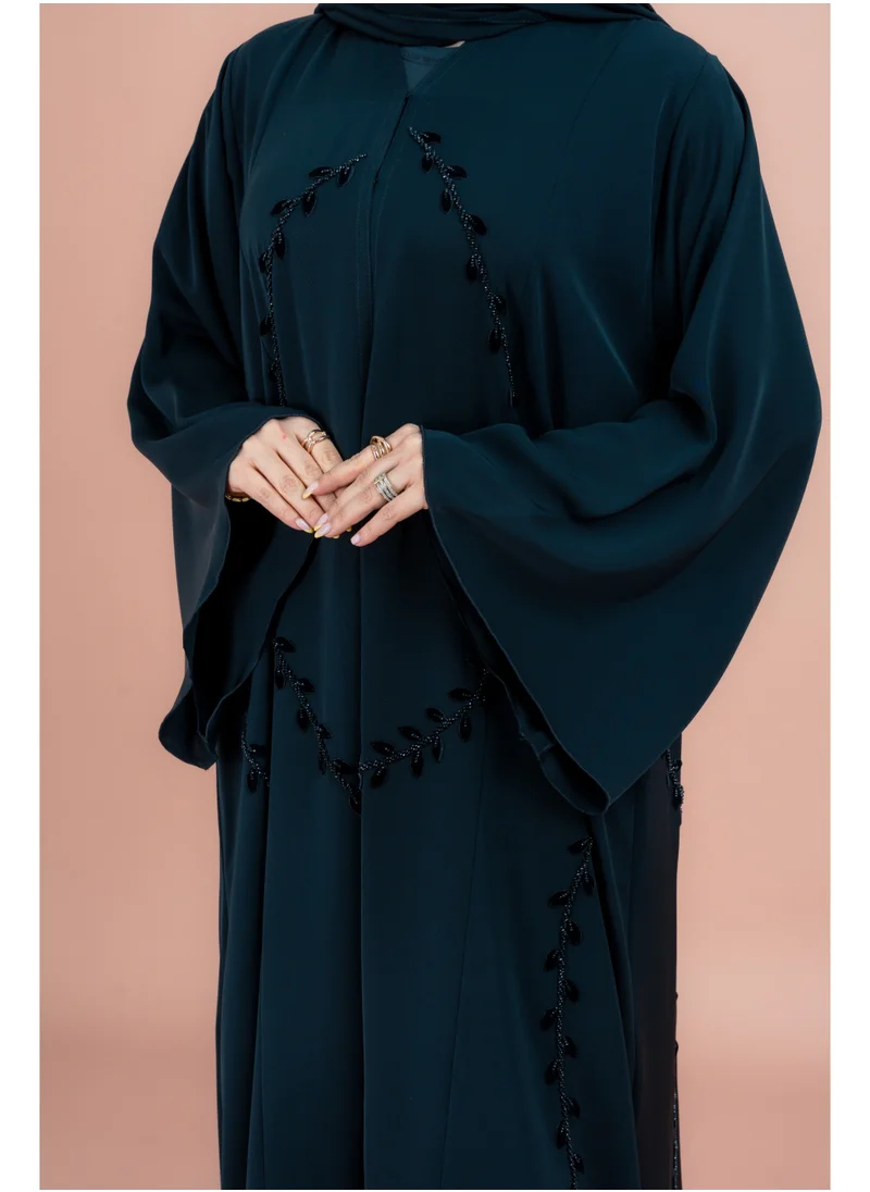 IKKXA Artisan Elegance Handwork Emirati Abaya AIK135 Black