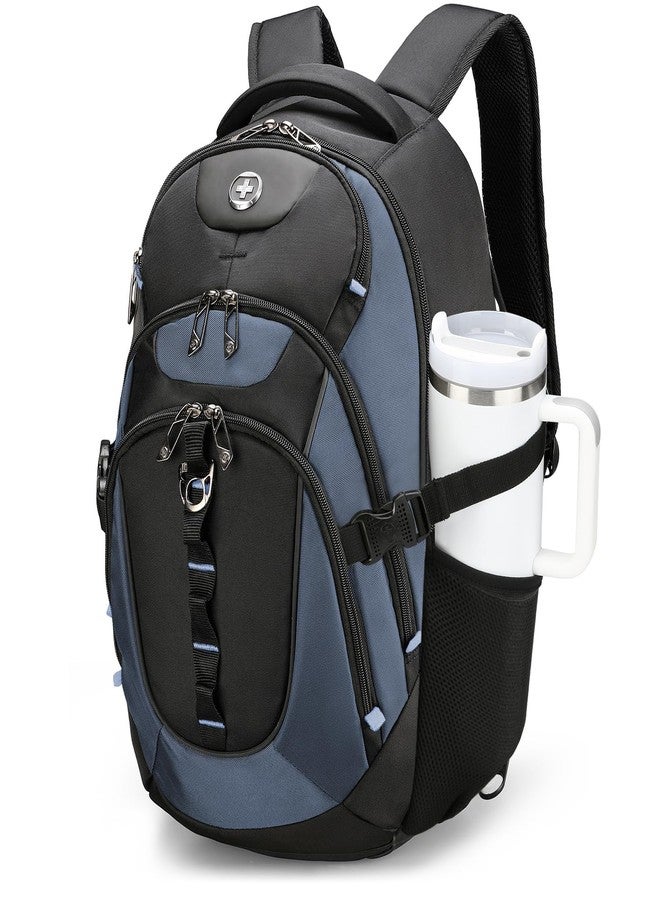 swissdigital Business Travel Laptop Backpack-for Man and Woman with Smart USB Charging Port Fits 15.6 inches laptops, Blue, Haze Blue/Black, Standard, Travel - Image 1