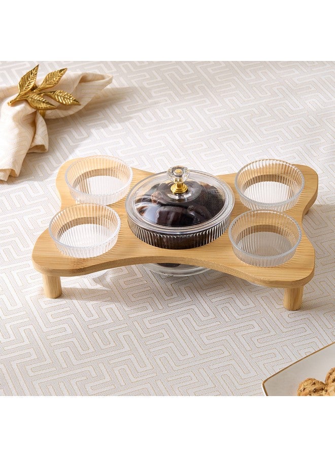 Home Box Ribbed Kahwa 4-Piece Date Bowl Set with Lid 220  ml - Image 1